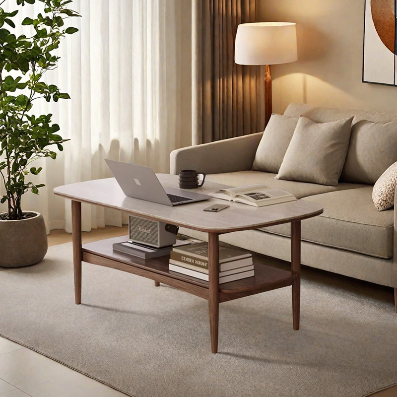 Table basse rétro au design minimaliste, 17.32" H x 47.24" L x 22.04" W