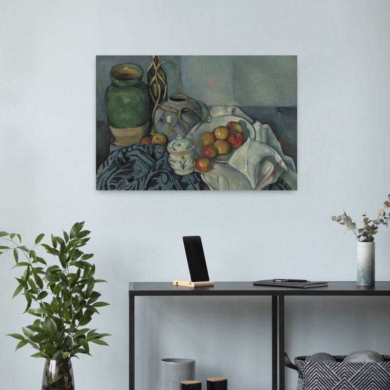 Nature morte aux pommes, vers 1893-1894. Estampe murale abstraite contemporaine sur le thème des fruits., H 16 po x l 24 po