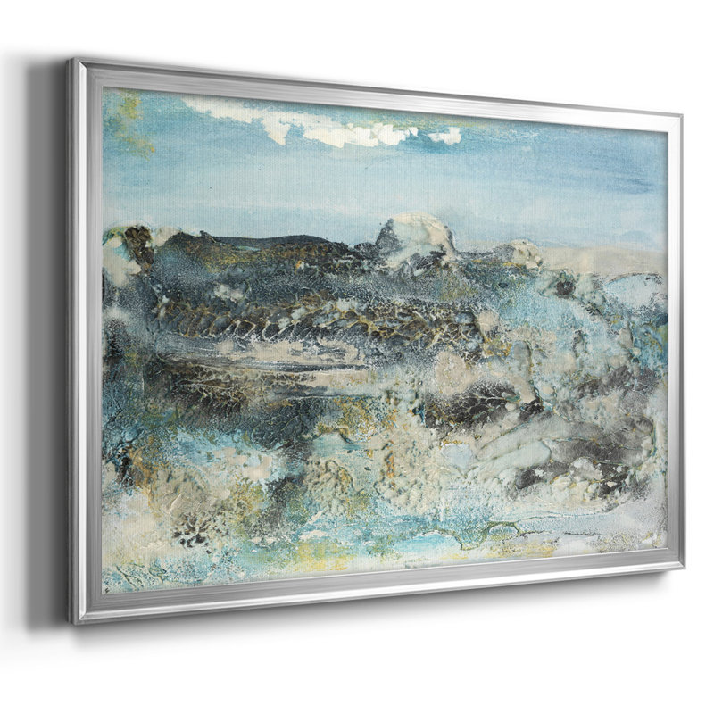 Motif de paix, toile tendue avec châssis en I, H 18 po x l 26 po x P 1,5 po, Argent