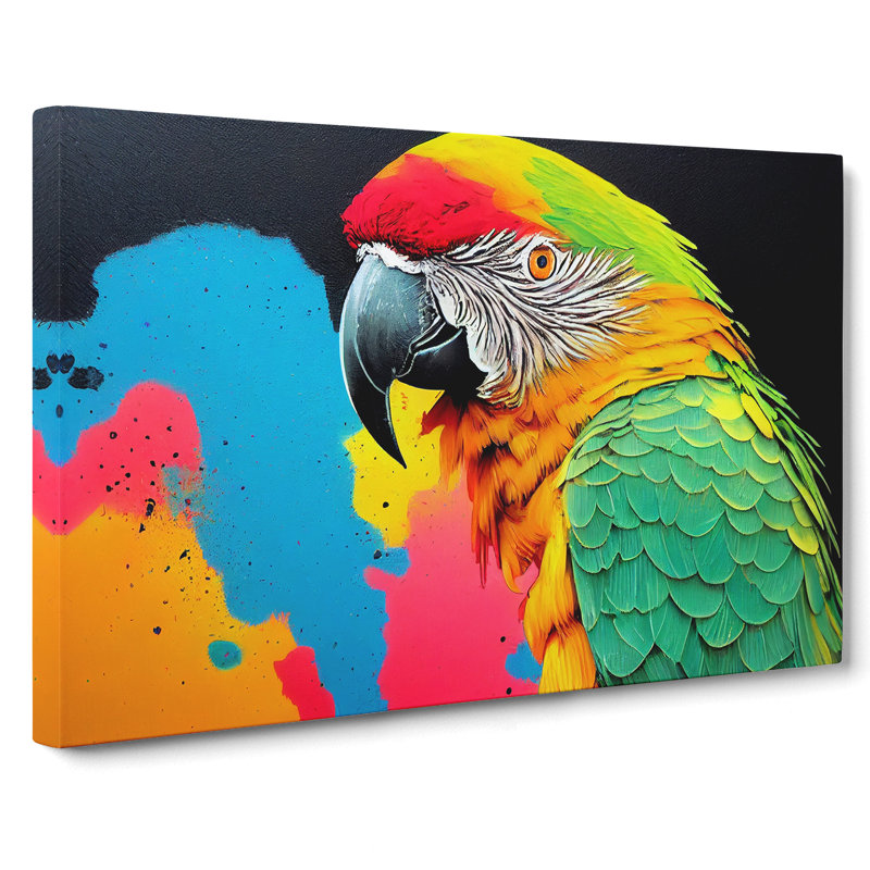 Painted Parrot Vol.3 - Wrapped Canvas, 50cm H x 76cm W x 3cm D