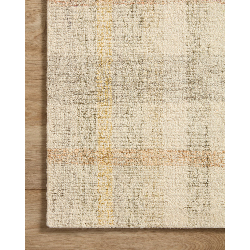 Handmade Tufted Stripe Wool Area Rug in Natural Multi - 7'9" x 9'9"
