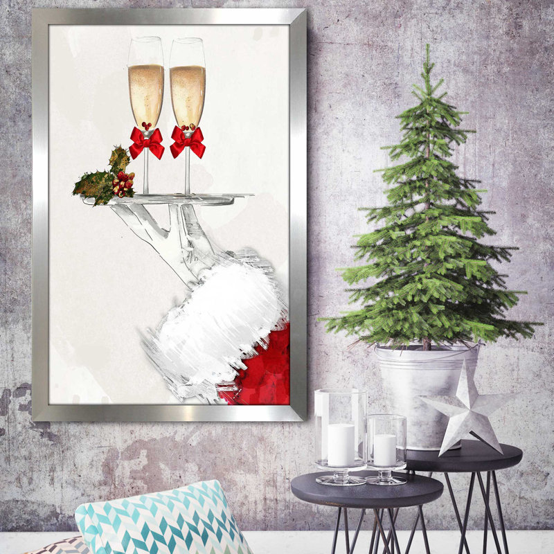 «Cheers Santa» par By Jodi - impression, Encadrement argenté, H 39,5 po x l 27,5 po x P 0,75 po
