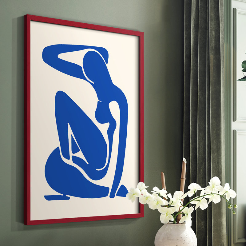 Matisse CXCV, reproduction encadrée - bois massif, Rouge, H 10 po x l 8 po