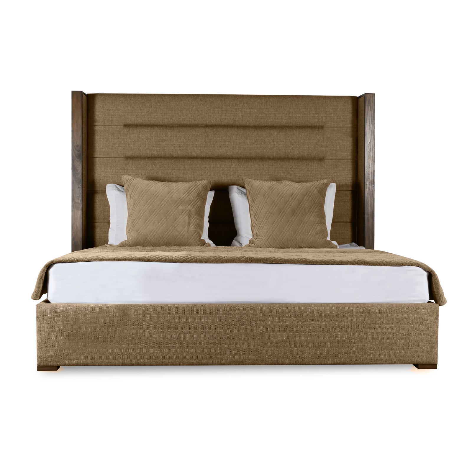 Ally Wingback Bed, Brown Flax Revolution®, Queen