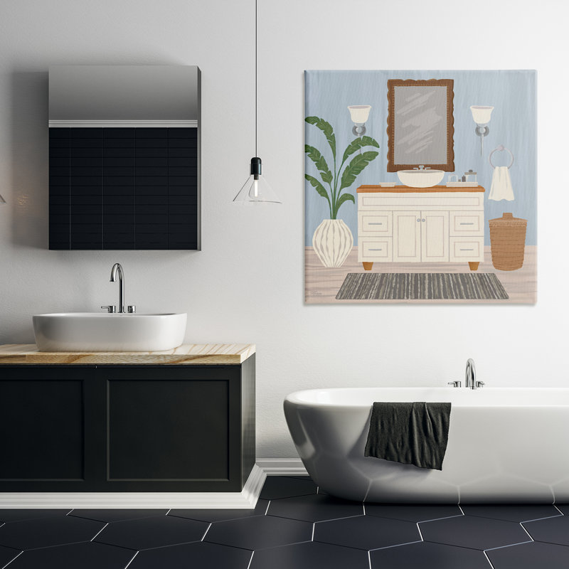 Toile pour évier de salle de bain «Unwind and Refresh», design par Cat Thurman Designs, H 36 po x l 36 po
