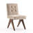Modern Upholstered Parsons Chair Linen Fabric Tufted Dining Chairs Armless Side Chair Vanity Chair-112556278