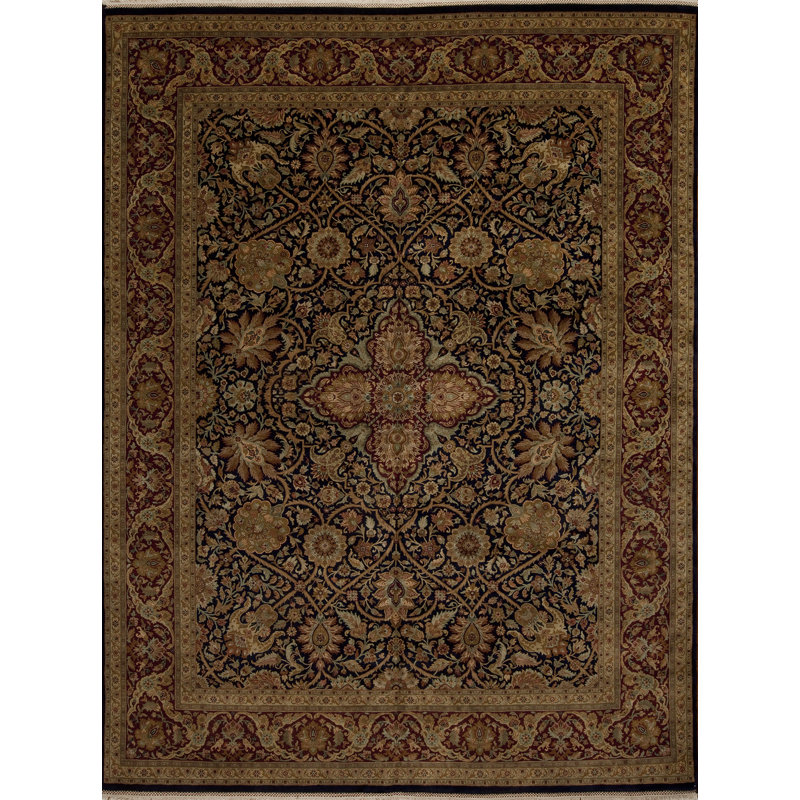 Maximus Collection One-of-a-Kind 9.4 X 12.3 Rectangle Wool Area Rug in Black