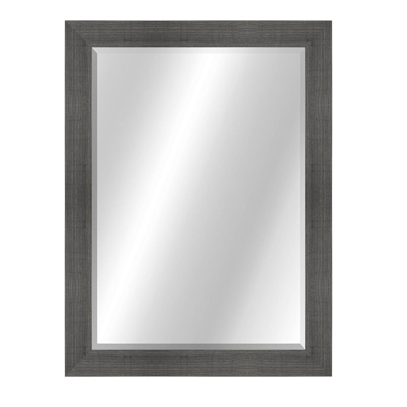 Beveled Wall Mirror, 34" x 28", Gray