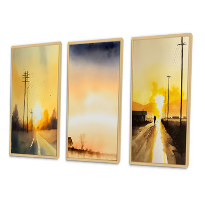 " Countryroad During Golden Hour " 3 - Pieces