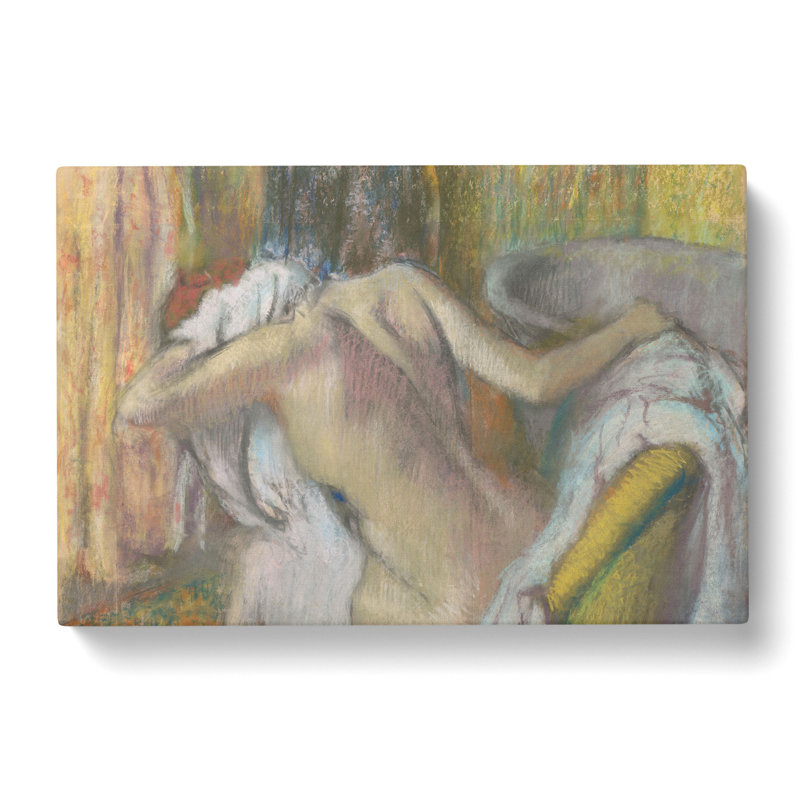 Nude Woman Drying Herself by Edgar Degas - Wrapped Canvas Painting, 40cm H x 60cm W x 3cm D