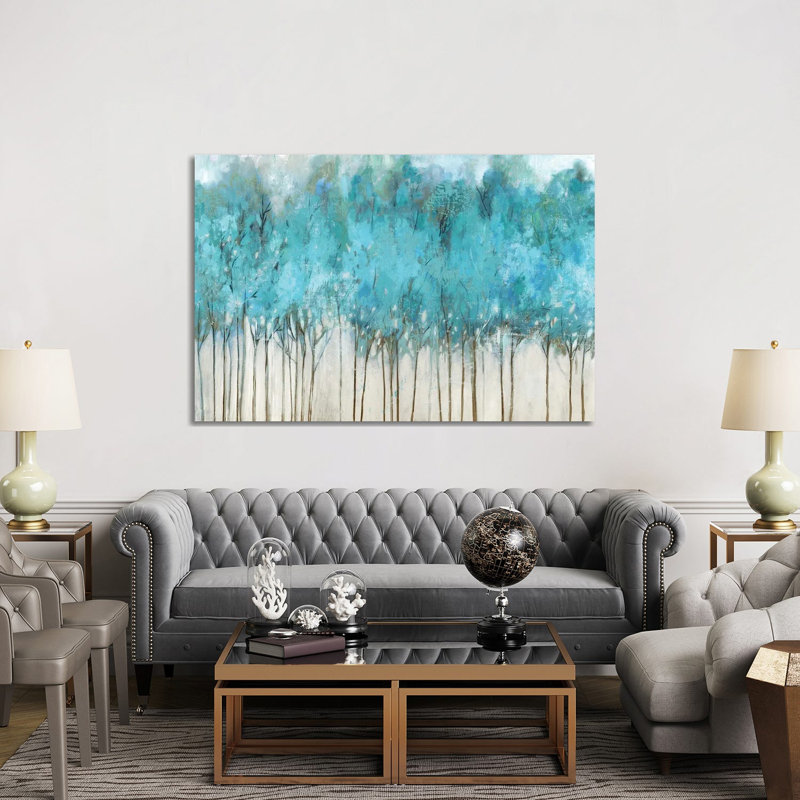 «Teal Whisper» par Allison Pearce, impression sur toile tendue, H 40 po x l 60 po x 1,5 po