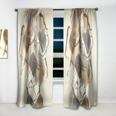 Gold Glam Squares III - Abstract Curtain - Velvet Room darkening - 1 panel