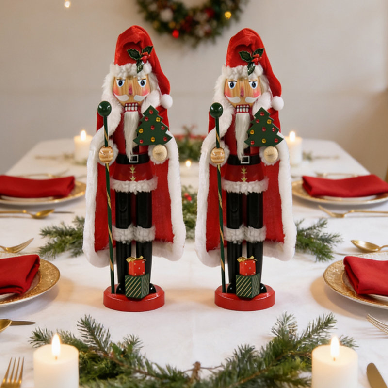 2 pièces 14 pouces Ornativité de Noël Père Noël Casse-Noisette