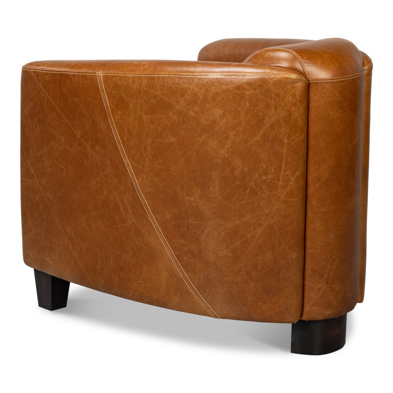 Mandy Armchair, Brown Genuine Leather