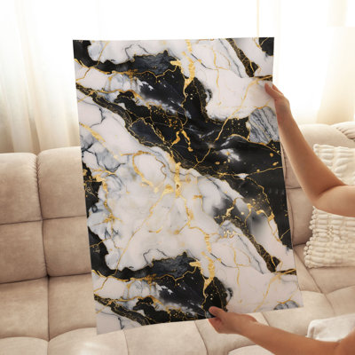 «Abstract Geode Grey Marble Crystals», impression d'art moderne sans cadre