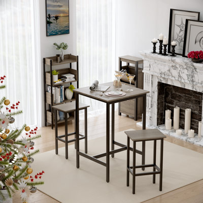 Piece Bar Table Set, Counter Height Table with 2 Bar Chairs, Pub Table Set