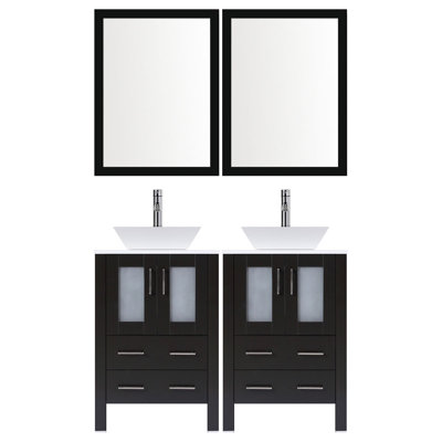 Ensemble de meuble-lavabo double 48 "avec miroir
