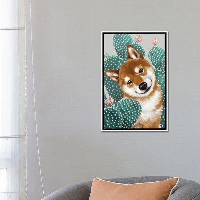 Shiba shiba avec cactus