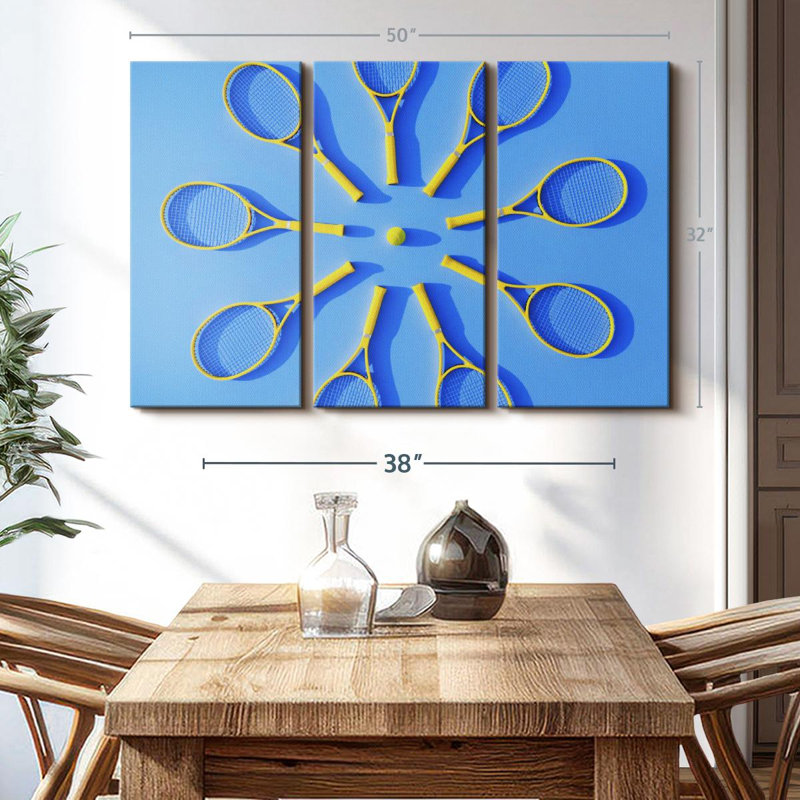 «Tennis Racket Circle» sur toile, H 32 po x l 50 po x P 1,25 po
