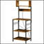 Kitchen Bakers Rack with Power Outlets, USB Chargers, Adjustable Shelves, and Hooks for Modern Storage and Organization
