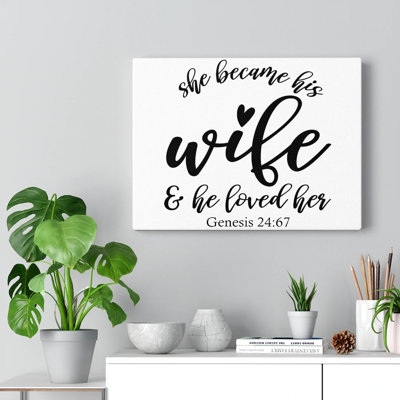 Became His Wife Genesis 24:67 - Wrapped Canvas Print