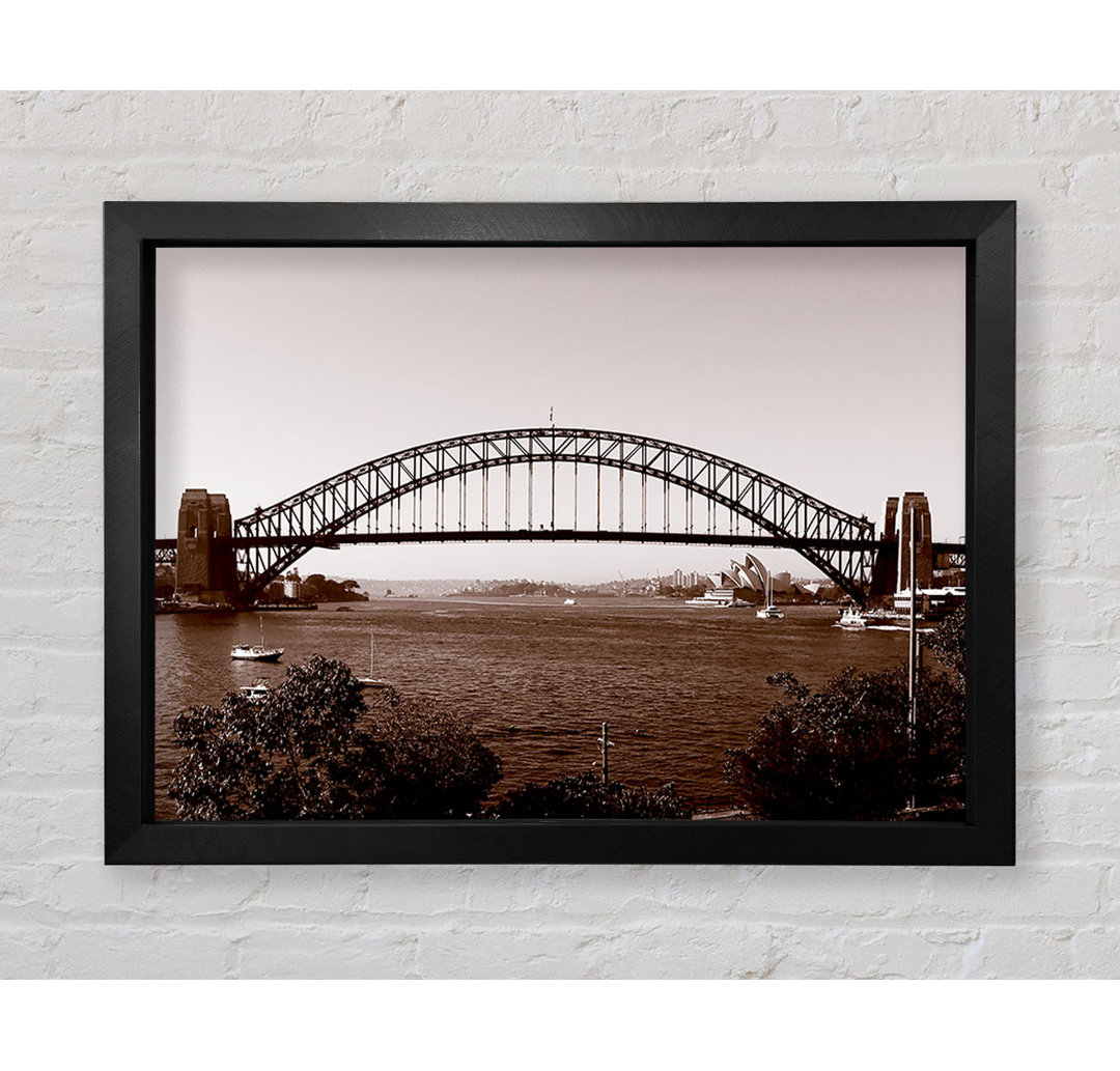 Sydney Harbour Bridge Retro Sepia - Einzelner Bilderrahmen Kunstdrucke