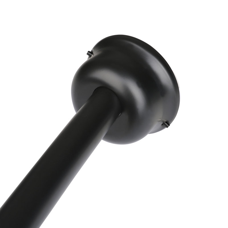 Black Aluminum 72" Curved Shower Rod with PEVA Liner