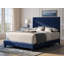 Lit double en velours bleu marine Modena-83537959-83537952