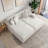 4-Piece Upholstered Beige Corduroy Modular Sectional Sleeper Sofa Set With Armchairs & Removable Ottomans-2132590694