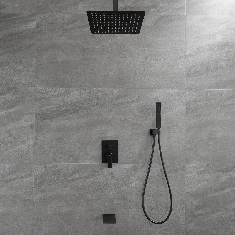 Robinet de douche avec valve brute, Noir