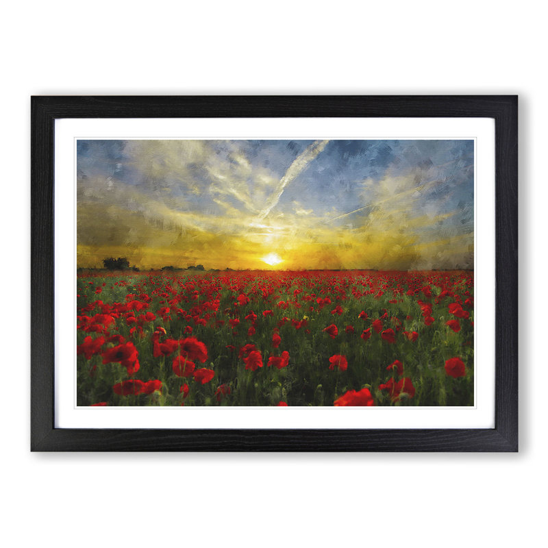 Field of Poppies Vol.3 - Framed Print, 48cm H x 65cm W x 2cm D, Black Framed