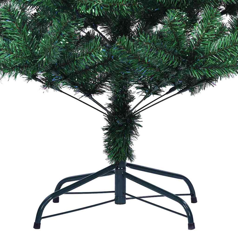  Sapin de Noël artificiel pré-éclairé vert PVC et métal 70,9 po, 5.9"