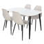 Huetter 5-Piece Casual Dining Set - Spacious Rectangular Table & 4 Curved Plastic Chairs-1416834256-1416834259