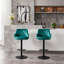 Bar Stools Set Of 2 - Adjustable Barstools With Back And Footrest, Counter Height Bar Chairs For Kitchen, Pub -Green