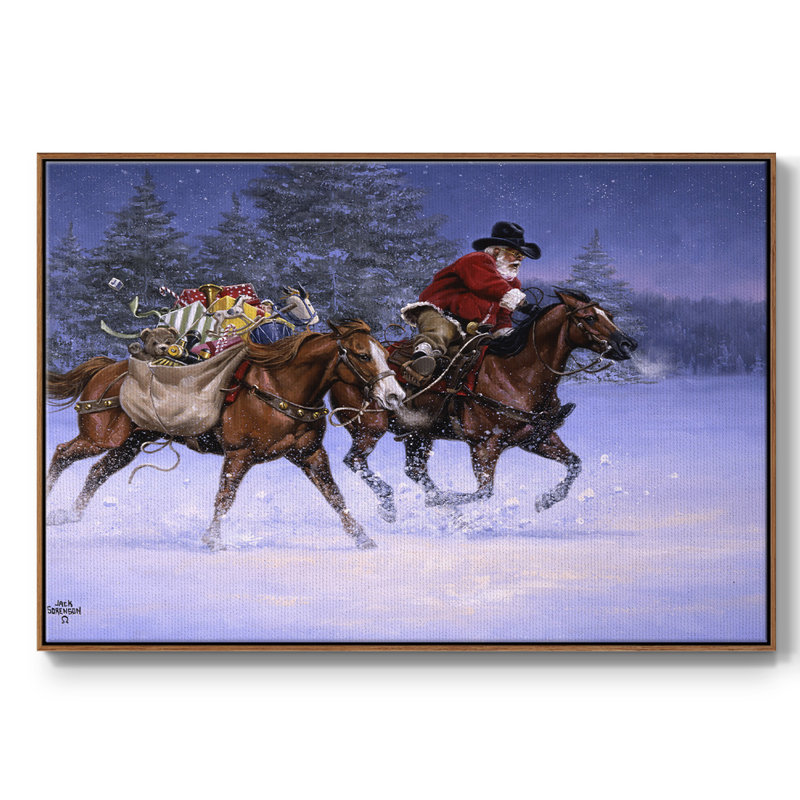 Christmas Rush, reproduction d'art sur toile, Noyer, H 17 po x l 25 po x P 2 po