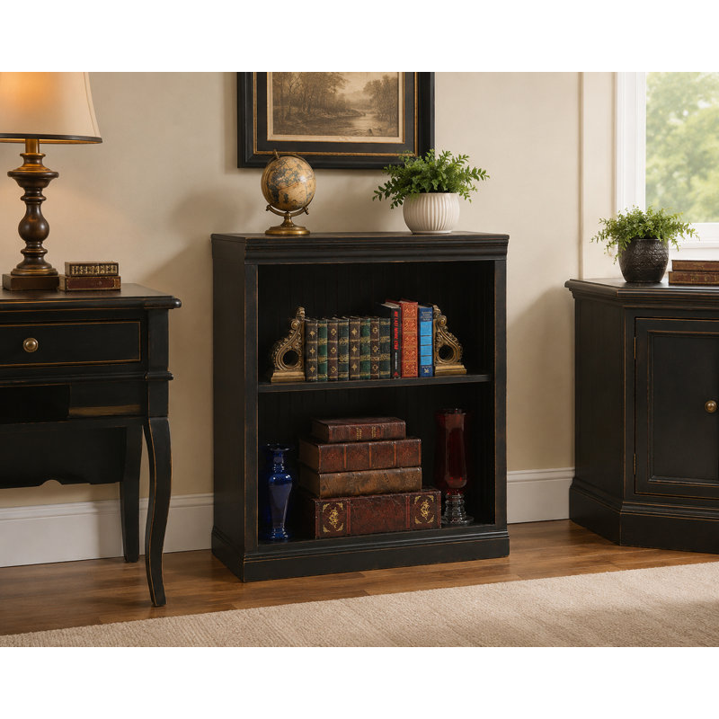 Sherita Bookcase, Antique Black, (1 Shelf) 36” H x 32” W x 14.25” D