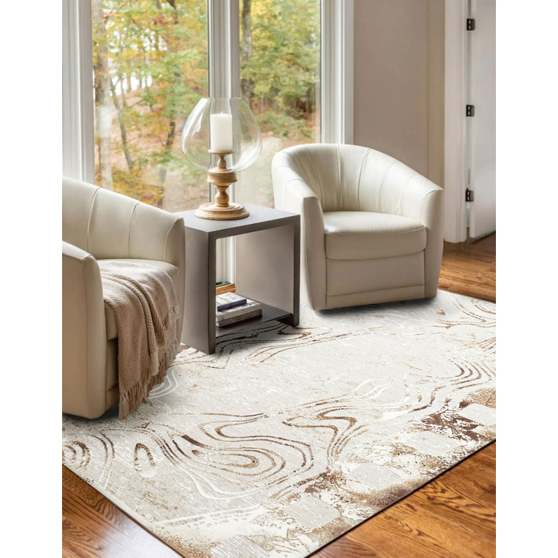 Rawles Tan Rug, Rectangle 5' x 8'