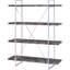 Bibliothèque à 4 tablettes à chevrons gris rustique, structure en métal, pour décoration intérieure chevrons avec 4 tablettes, articles de maison contemporains