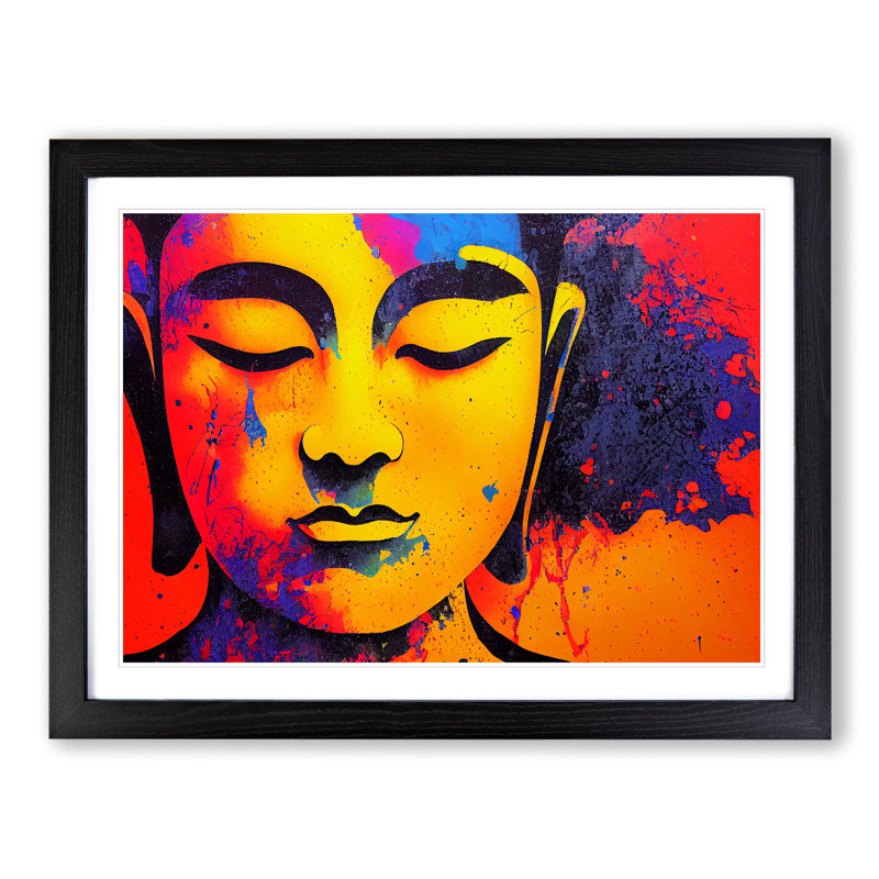 Colourful Buddha Vol.1 Abstract - Framed Print, Black, 46cm H x 64cm W x 2cm D