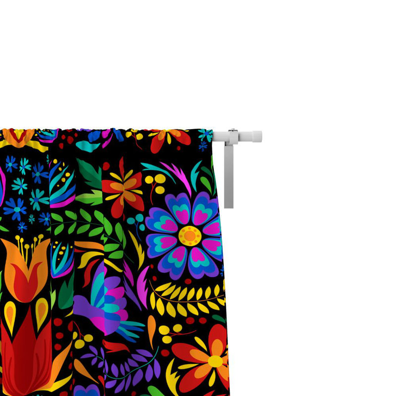 Panneaux de rideaux semi-transparents à motif floral, L 40 po x L 52 po