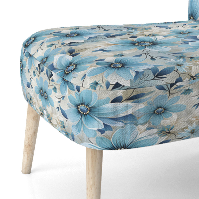 Chaise d'appoint rembourrée Blue Coastal Harmony
