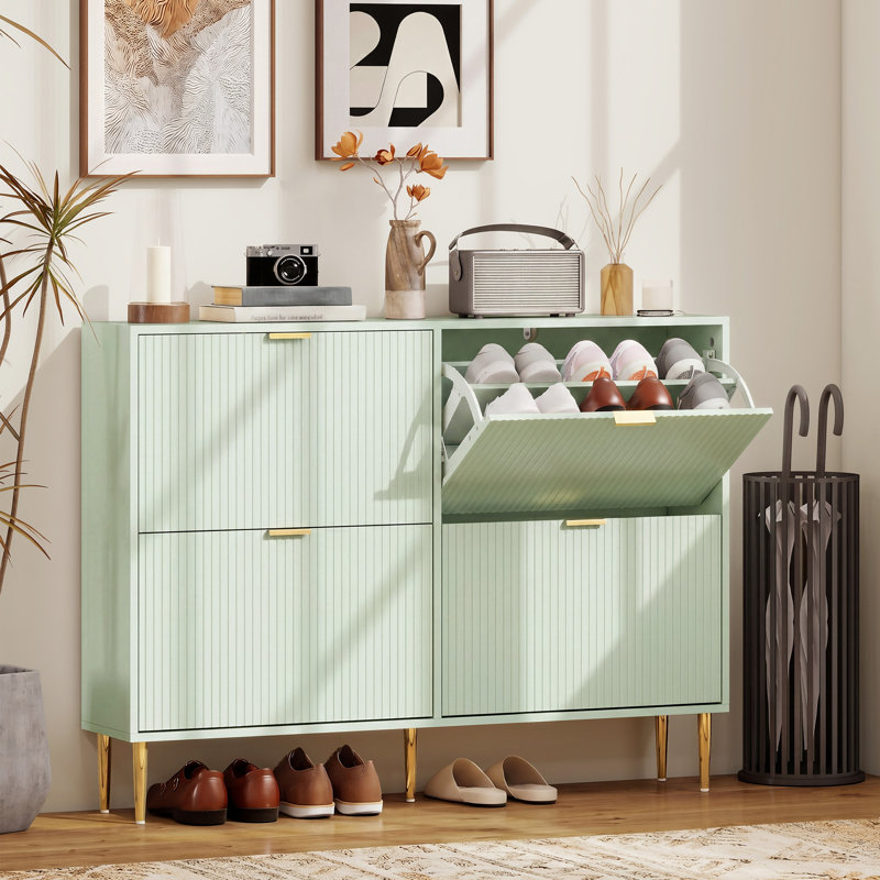 Flip Down Shoe Storage, 91.5 cm H x 105 cm W x 24 cm D, Green
