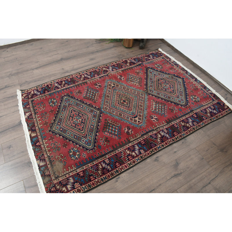 Classic Wool Patchwork Rug, 48.4x73.6 Inch Red Area Rug