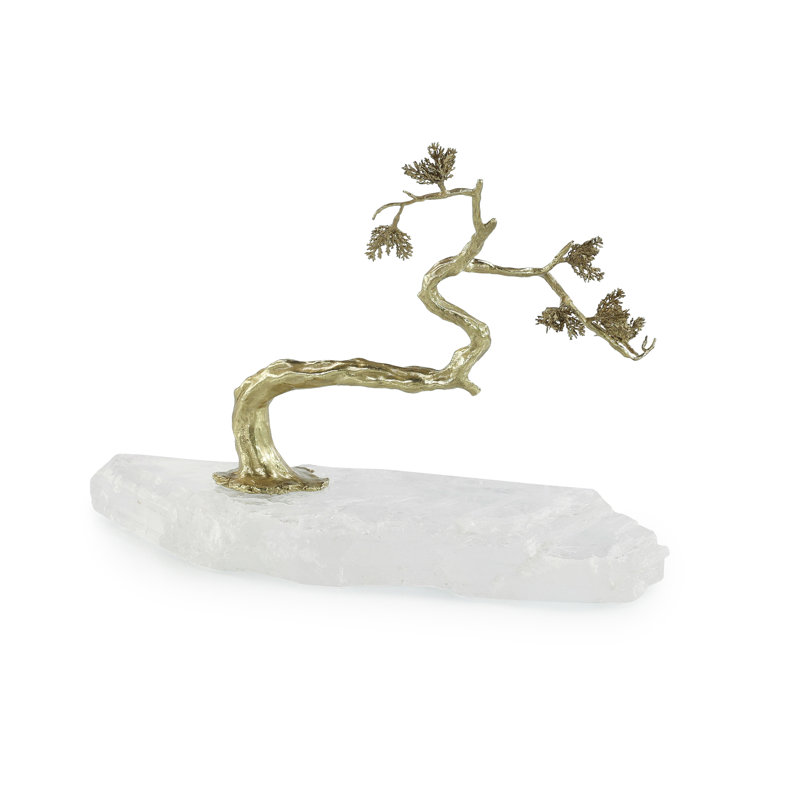 Arbre en laiton sinueux sur sélénite II