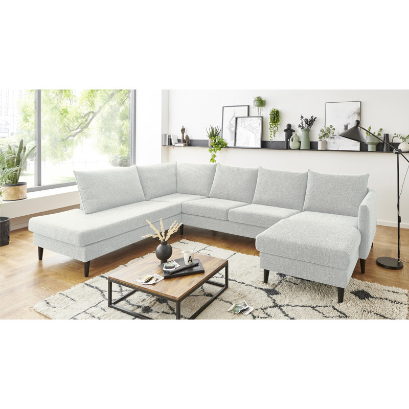 Lilani 5 Seater Large Sectional, Corner/Ottoman Right, Grey
