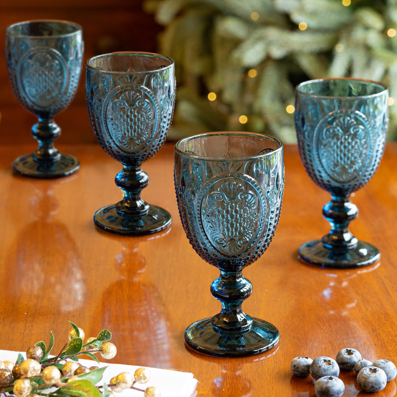 Utica 1ml Glass Goblet Set, Blue