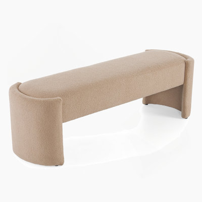 Elegant And Simple Long - Shaped Ottoman Bench, Light Camel