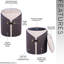 Tabouret de coiffeuse brun avec rangement à deux tons, accents dorés polyvalents, facile à entretenir, l 14,5 po x P 17,5 po, poids de 265 lb, conception de style moderne, fonction de rangement, option, nettoyage élégant