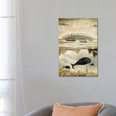 Paper Whale by Heather Landis - Wrapped Canvas Print