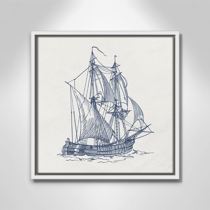 «Into the Sea I» par Kimberly Allen, Blanc, H 13,5 po x l 13,5 po